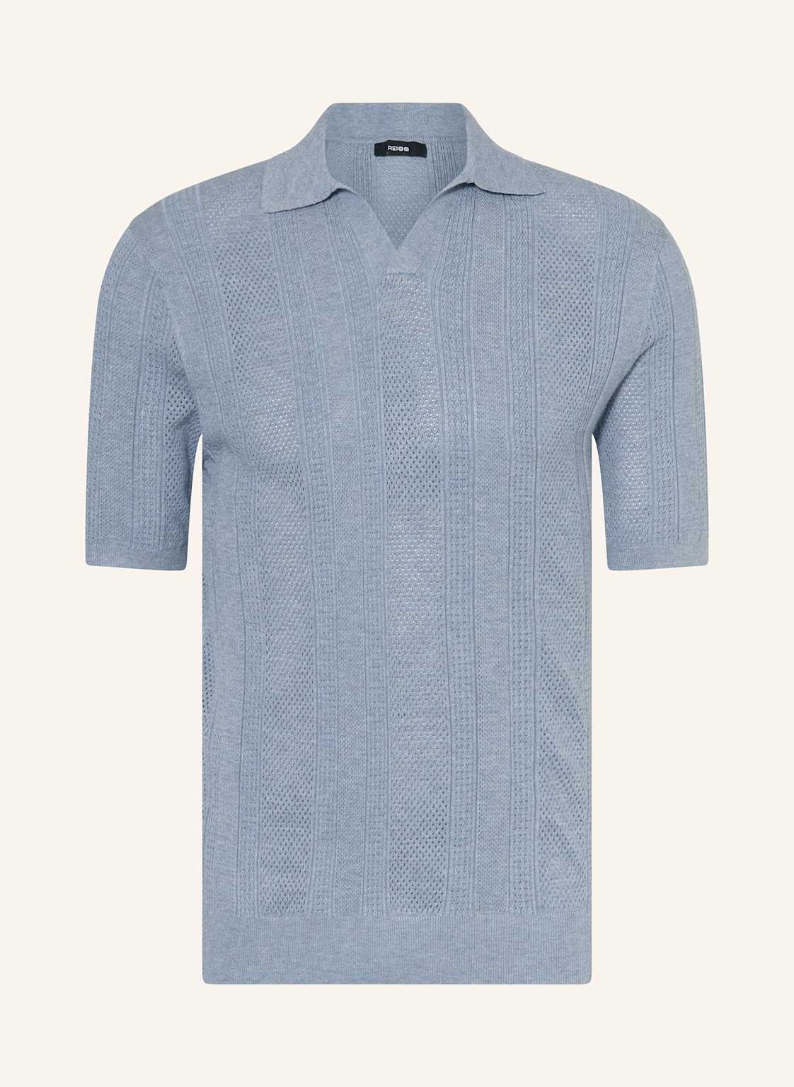 Reiss Strick-Poloshirt blau von REISS