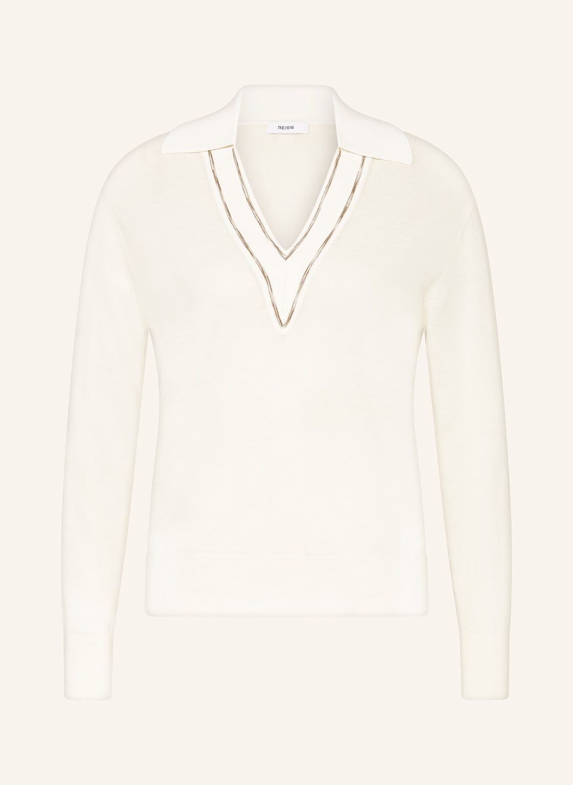 Reiss Strick-Poloshirt weiss von REISS