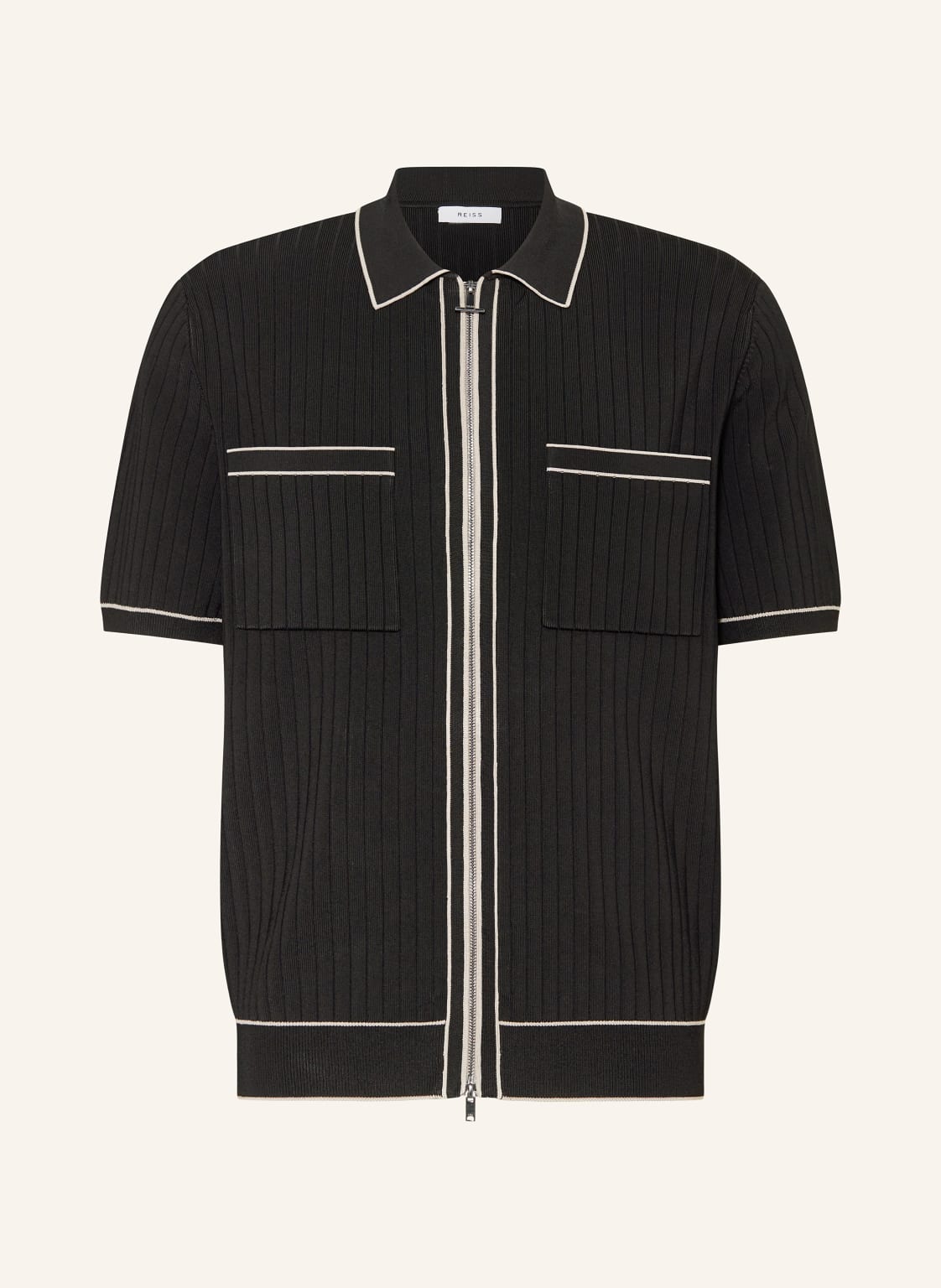 Reiss Strickhemd Christophe Slim Fit schwarz Reiss Strickhemd Christophe Slim Fit schwarz von REISS