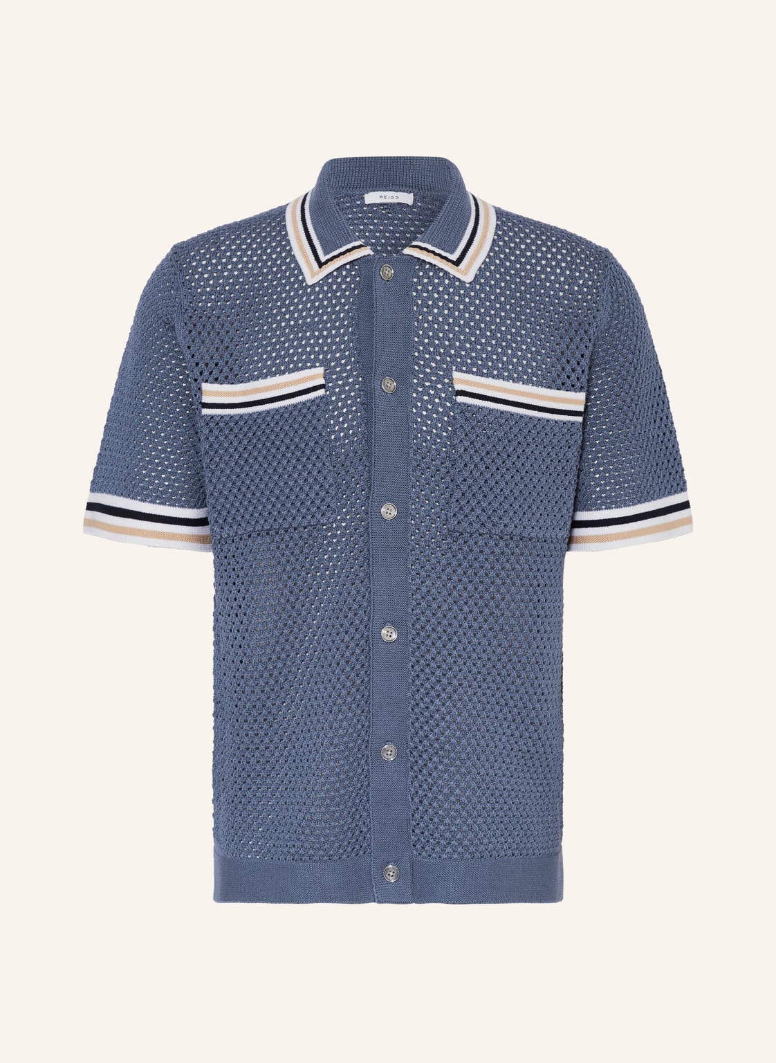 Reiss Strickhemd Coulson Regular Fit blau von REISS