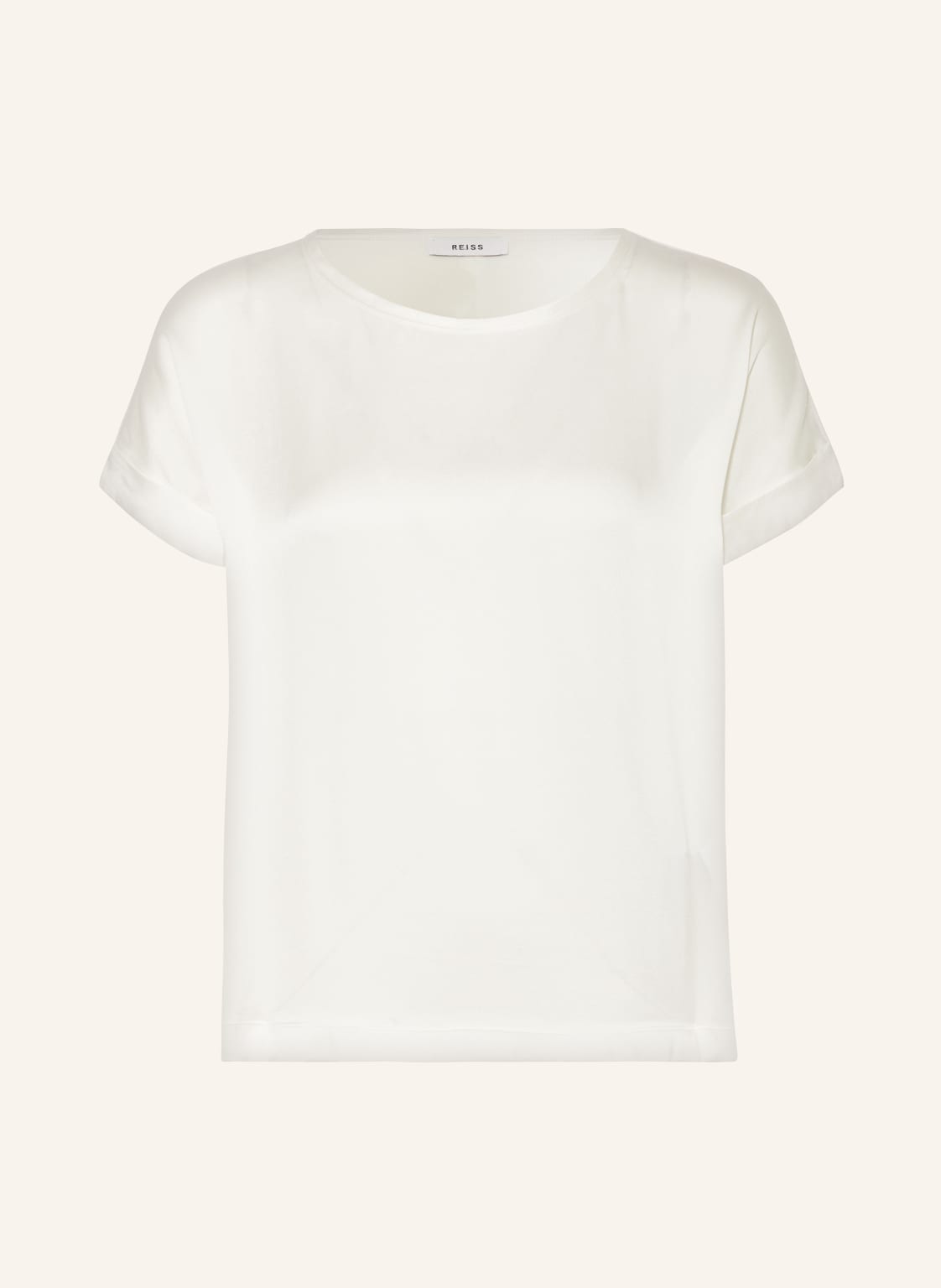 Reiss T-Shirt Helen Im Materialmix Mit Seide beige von REISS