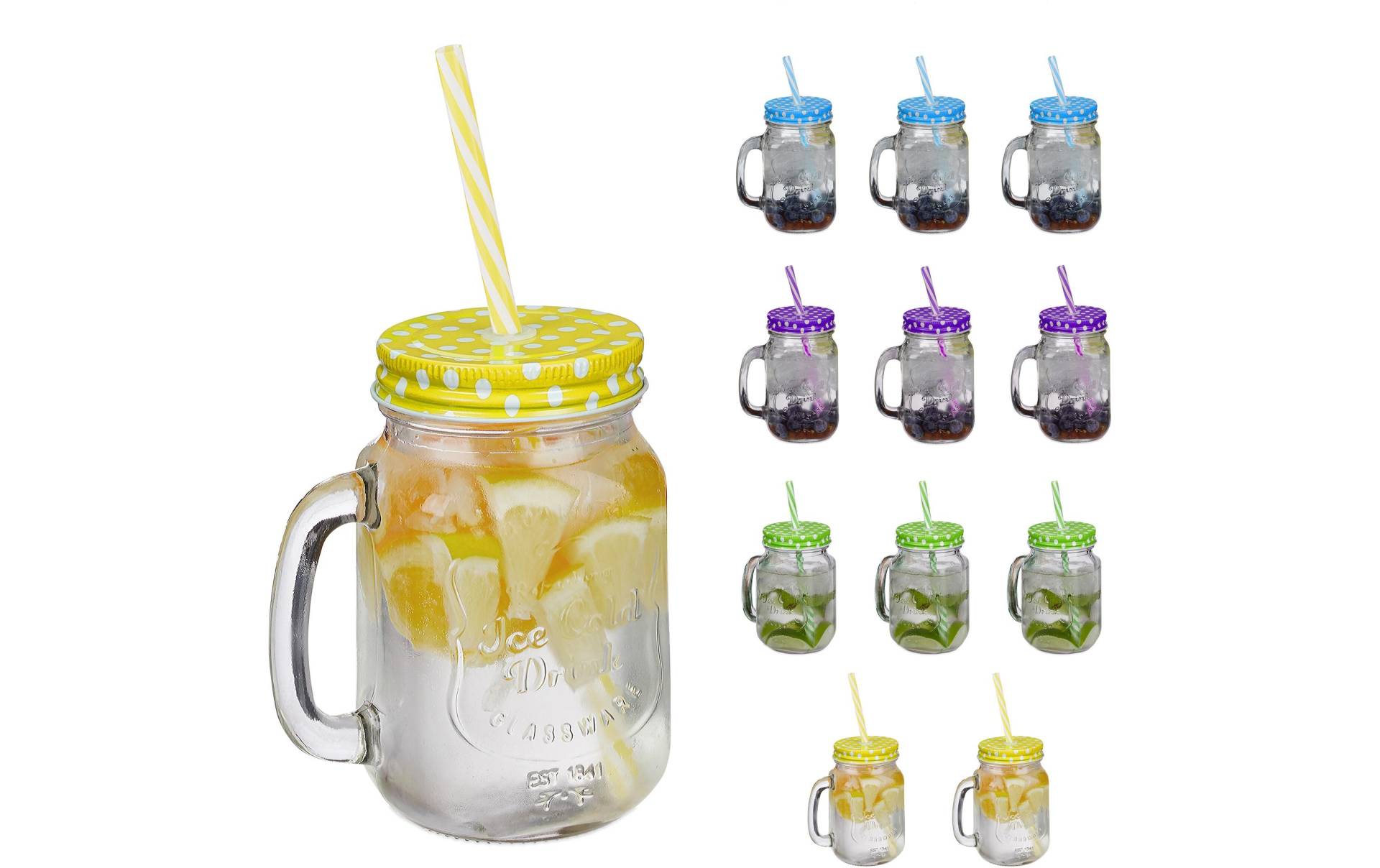 relaxdays Glas »Summer 500 ml, 12 Stück«, (12 tlg.) relaxdays Glas »Summer 500 ml, 12 Stück«, (12 tlg.) von RELAXDAYS