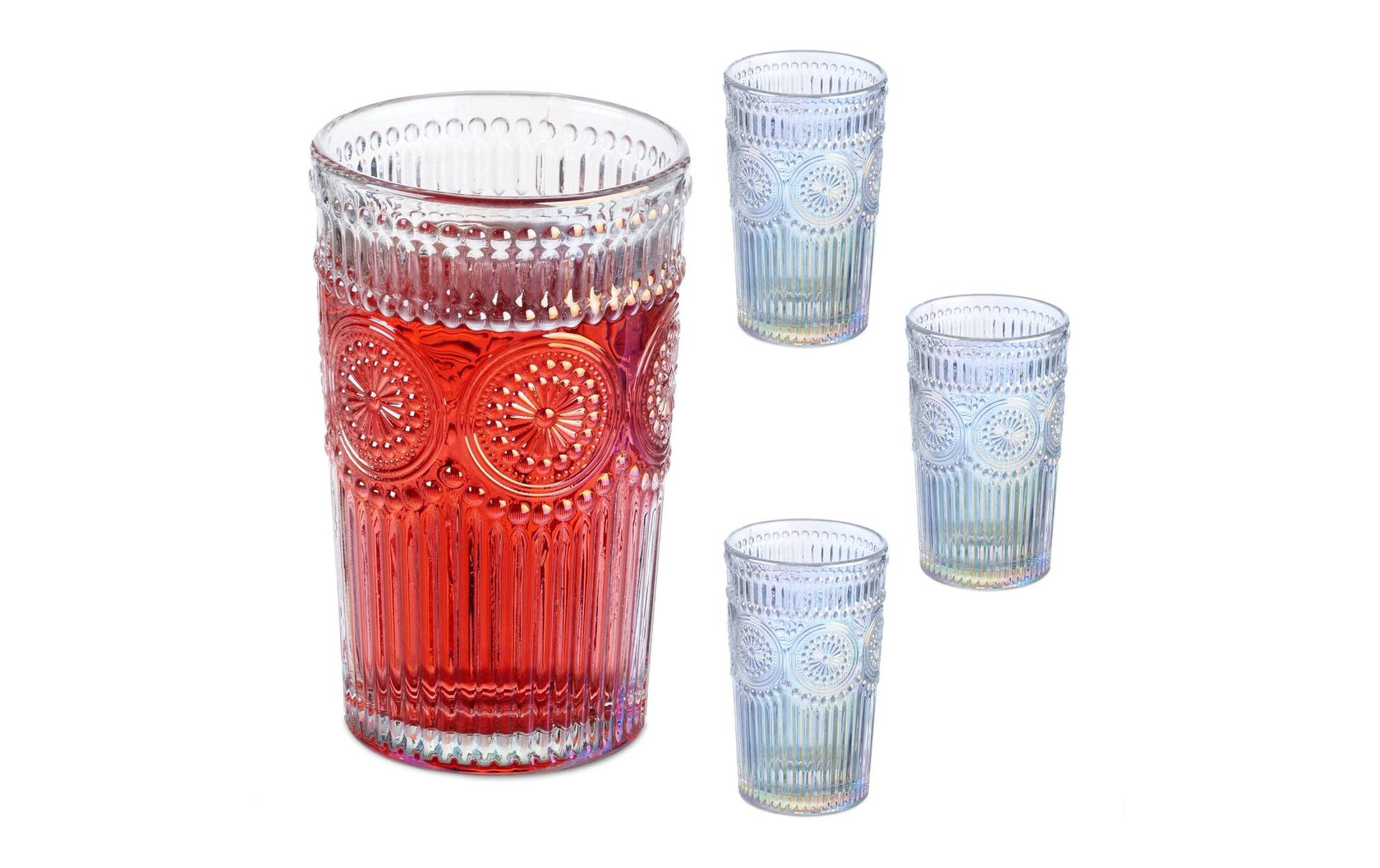 relaxdays Glas »Vintage 4er Set, 360 ml« von RELAXDAYS