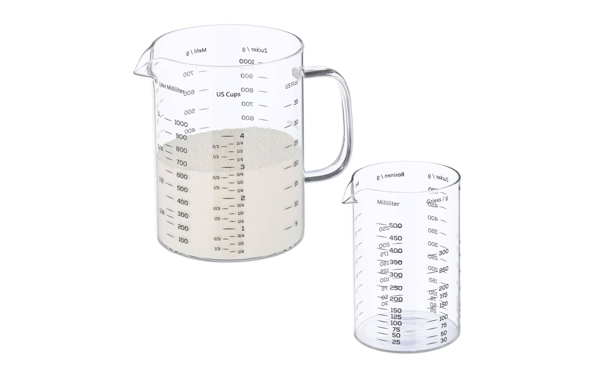 relaxdays Messbecher »Set 2 Stück, Transparent«, Borosilikatglas, (Set) von RELAXDAYS