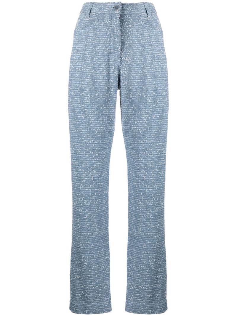 REMAIN bouclé straight-leg trousers - Blue von REMAIN