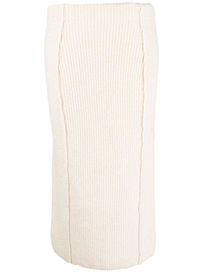 REMAIN knitted pencil skirt - White von REMAIN