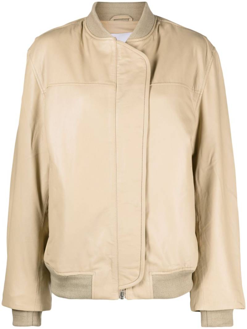 REMAIN leather bomber jacket - Neutrals von REMAIN