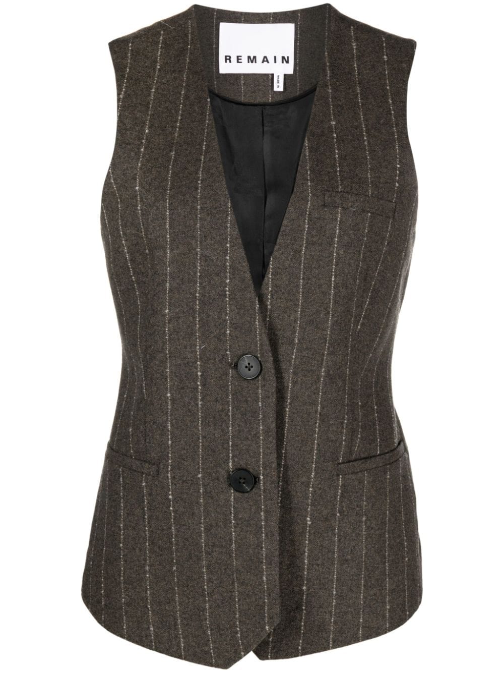 REMAIN pinstripe-pattern wool-blend waistcoat - Brown von REMAIN