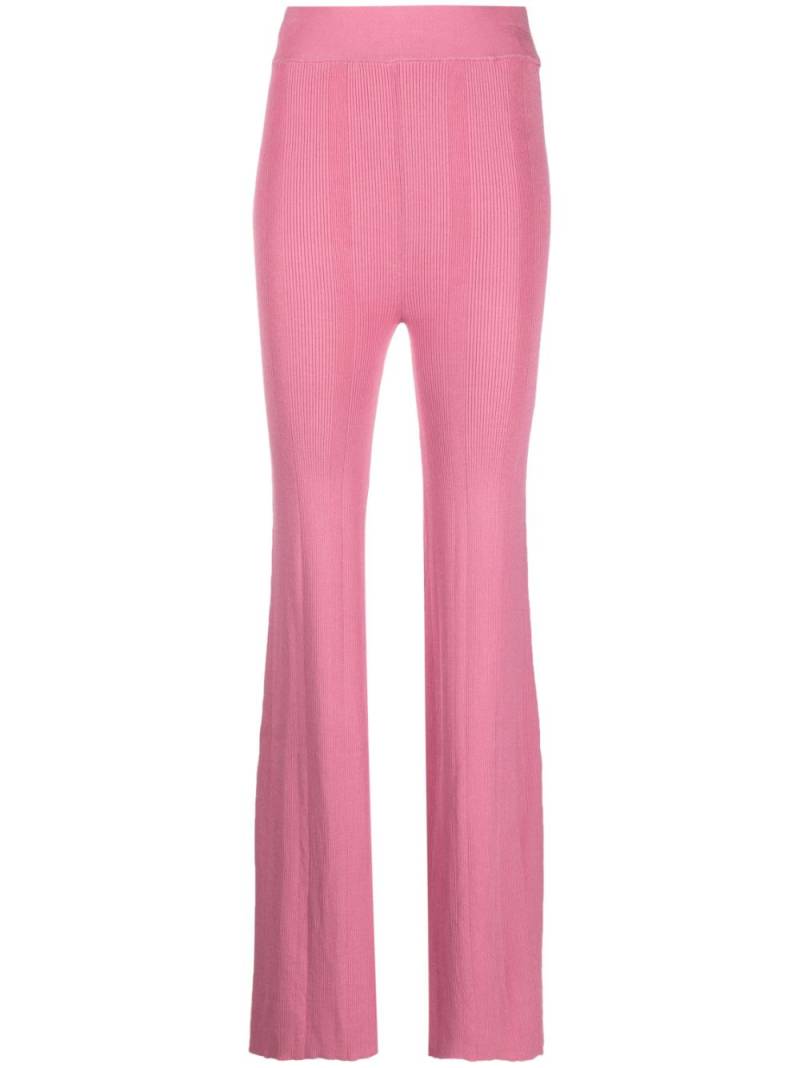 REMAIN ribbed knit flared trousers - Pink von REMAIN