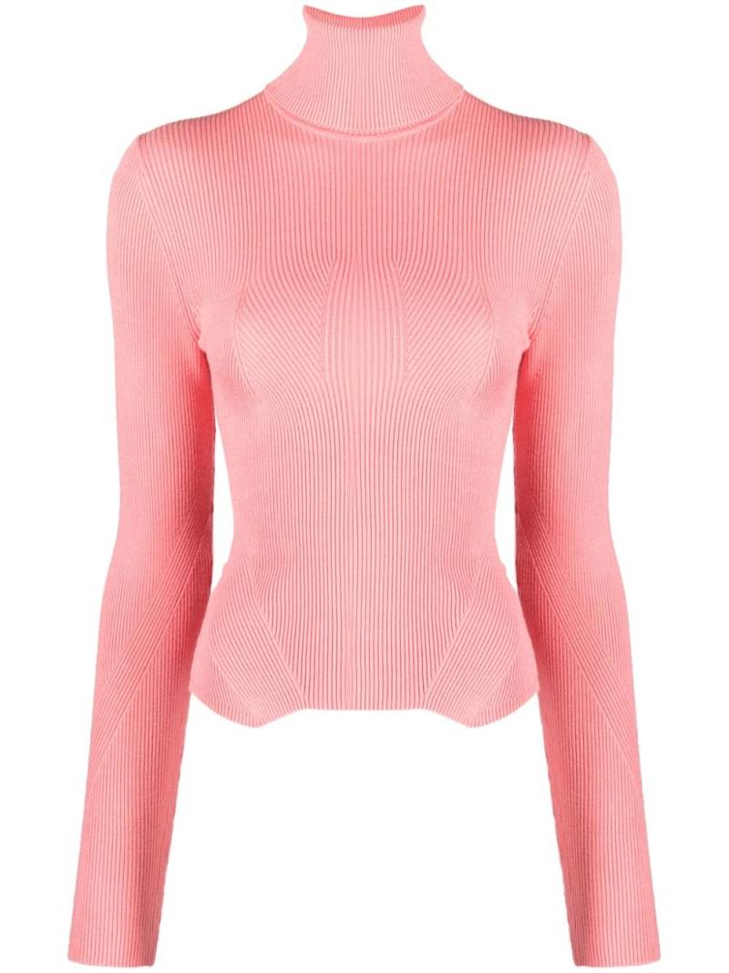 REMAIN roll-neck ribbed jumper - Pink von REMAIN