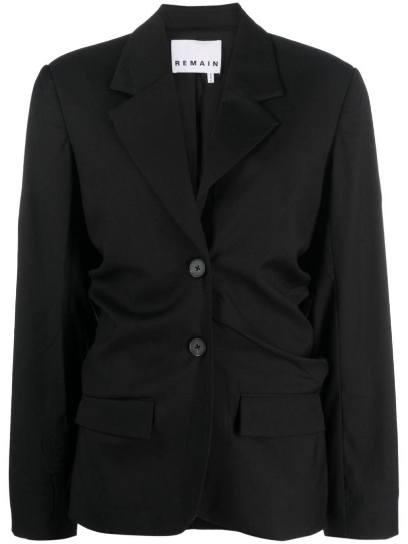 REMAIN ruched single breasted blazer - Black von REMAIN