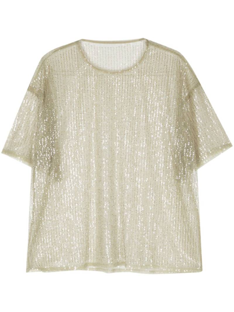 REMAIN sequined semi-sheer T-shirt - Green von REMAIN