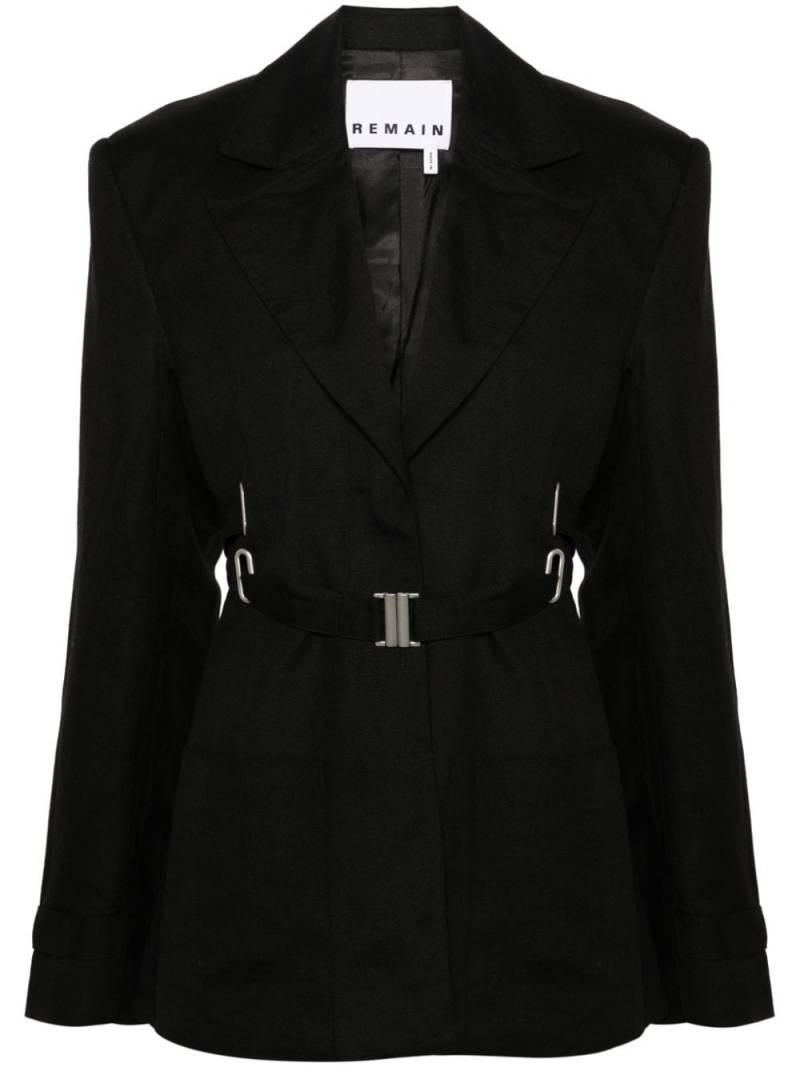 REMAIN single-breasted belted blazer - Black von REMAIN