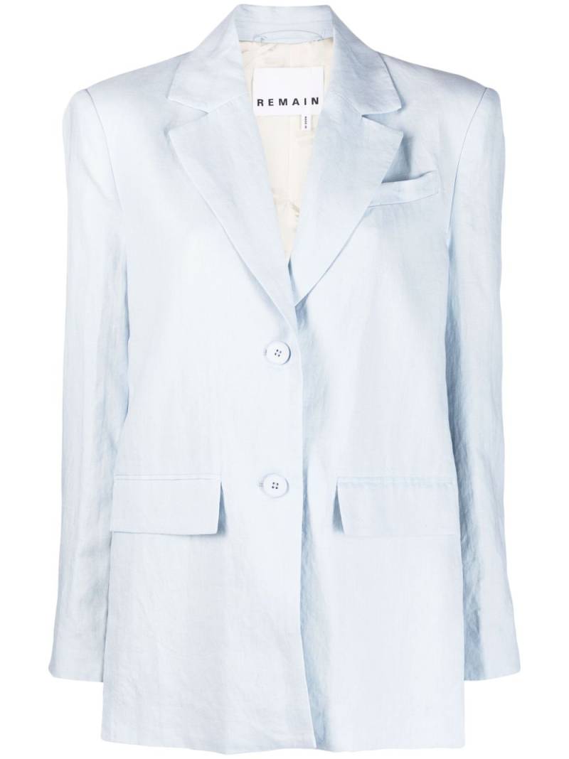 REMAIN single-breasted linen blazer - Blue von REMAIN