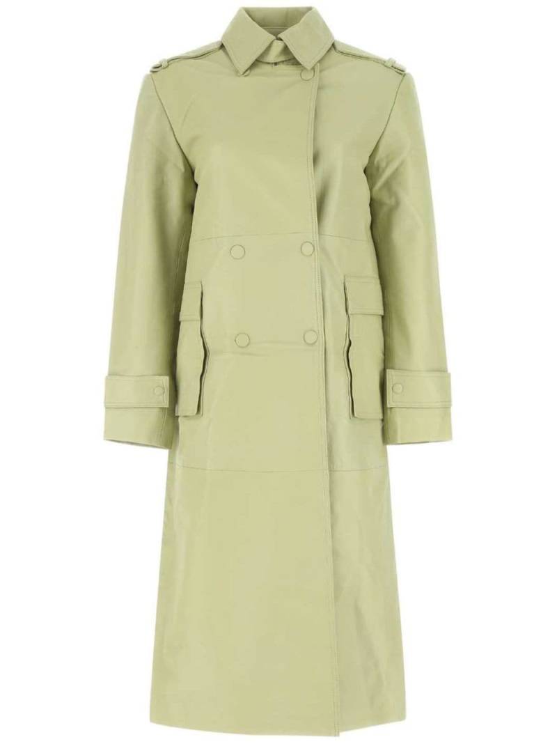 REMAIN single-breasted leather trench coat - Green von REMAIN