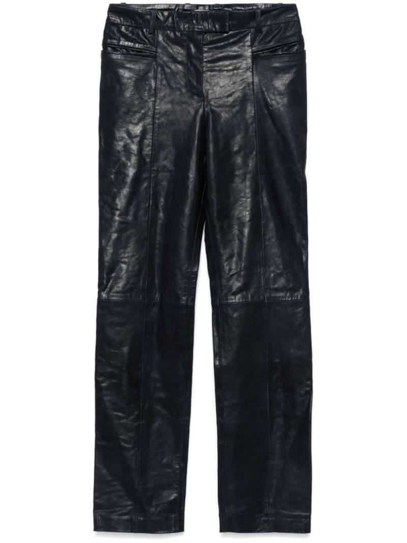 REMAIN slim-fit leather trousers - Blue von REMAIN