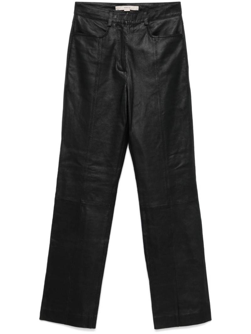 REMAIN straight-leg lether trousers - Black von REMAIN