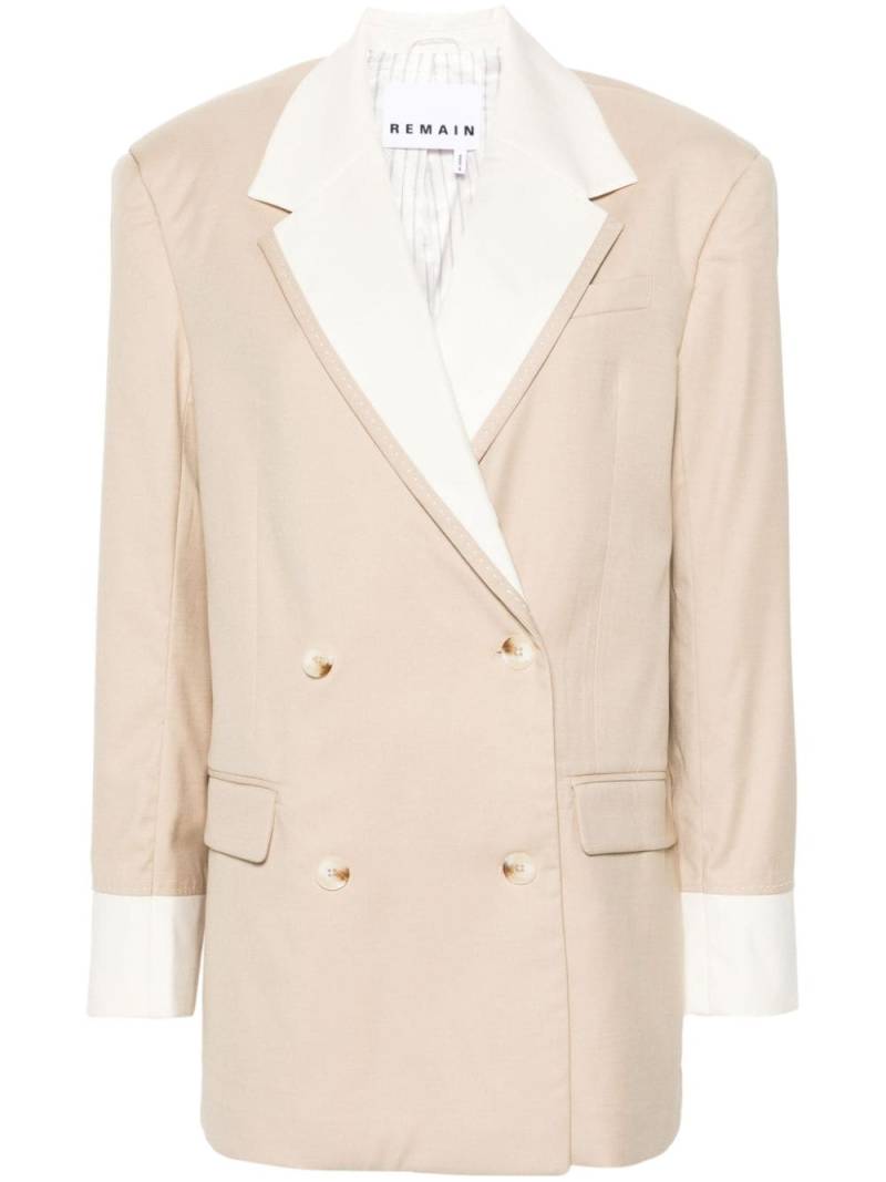 REMAIN two-tone double-breasted blazer - Neutrals von REMAIN