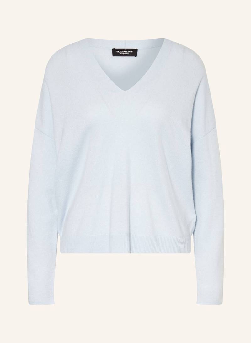 Repeat Cashmere-Pullover blau von REPEAT