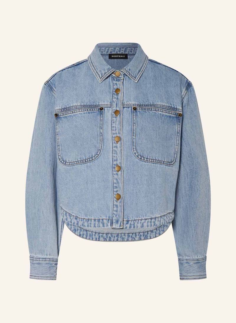 Repeat Cropped-Jeansjacke blau von REPEAT