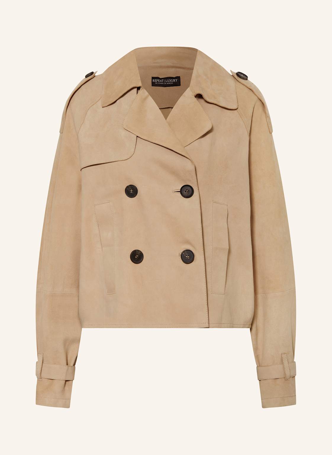 Repeat Lederjacke beige