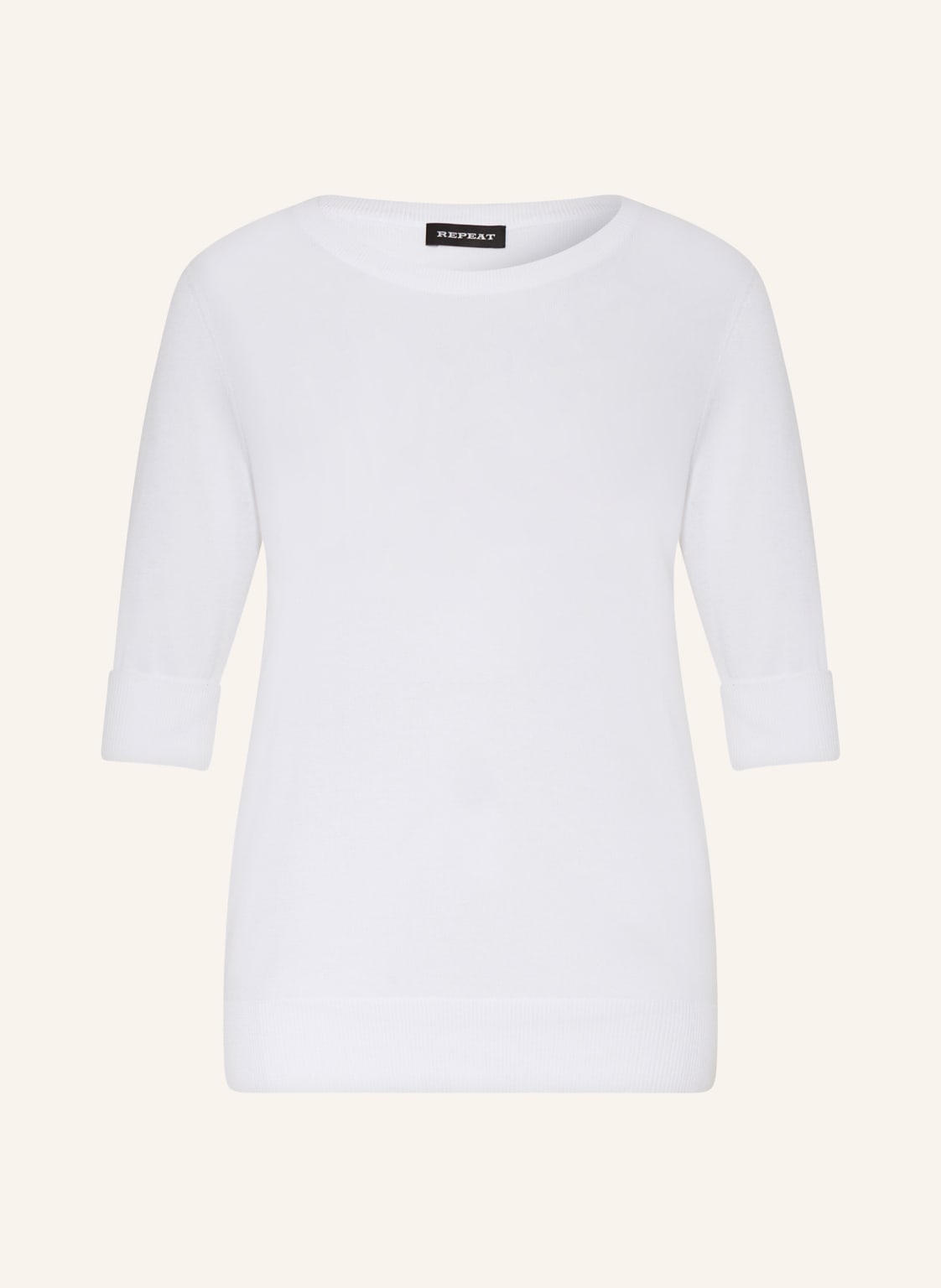 Repeat Pullover Mit 3/4-Arm weiss von REPEAT