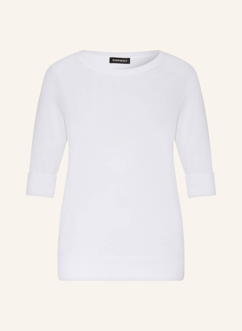 Repeat Pullover Mit 3/4-Arm weiss von REPEAT