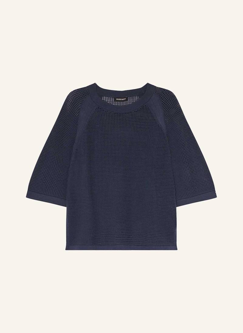 Repeat Strickshirt blau von REPEAT