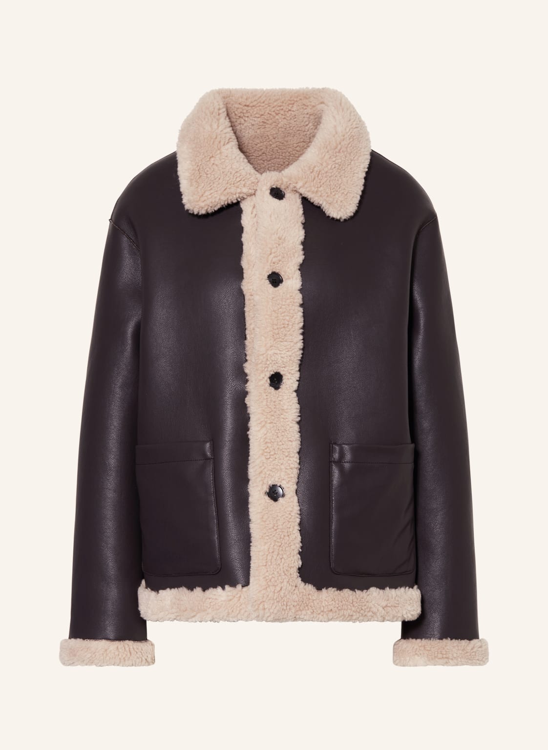 Repeat Teddyfell-Jacke Zum Wenden weiss Repeat Teddyfell-Jacke Zum Wenden weiss von REPEAT