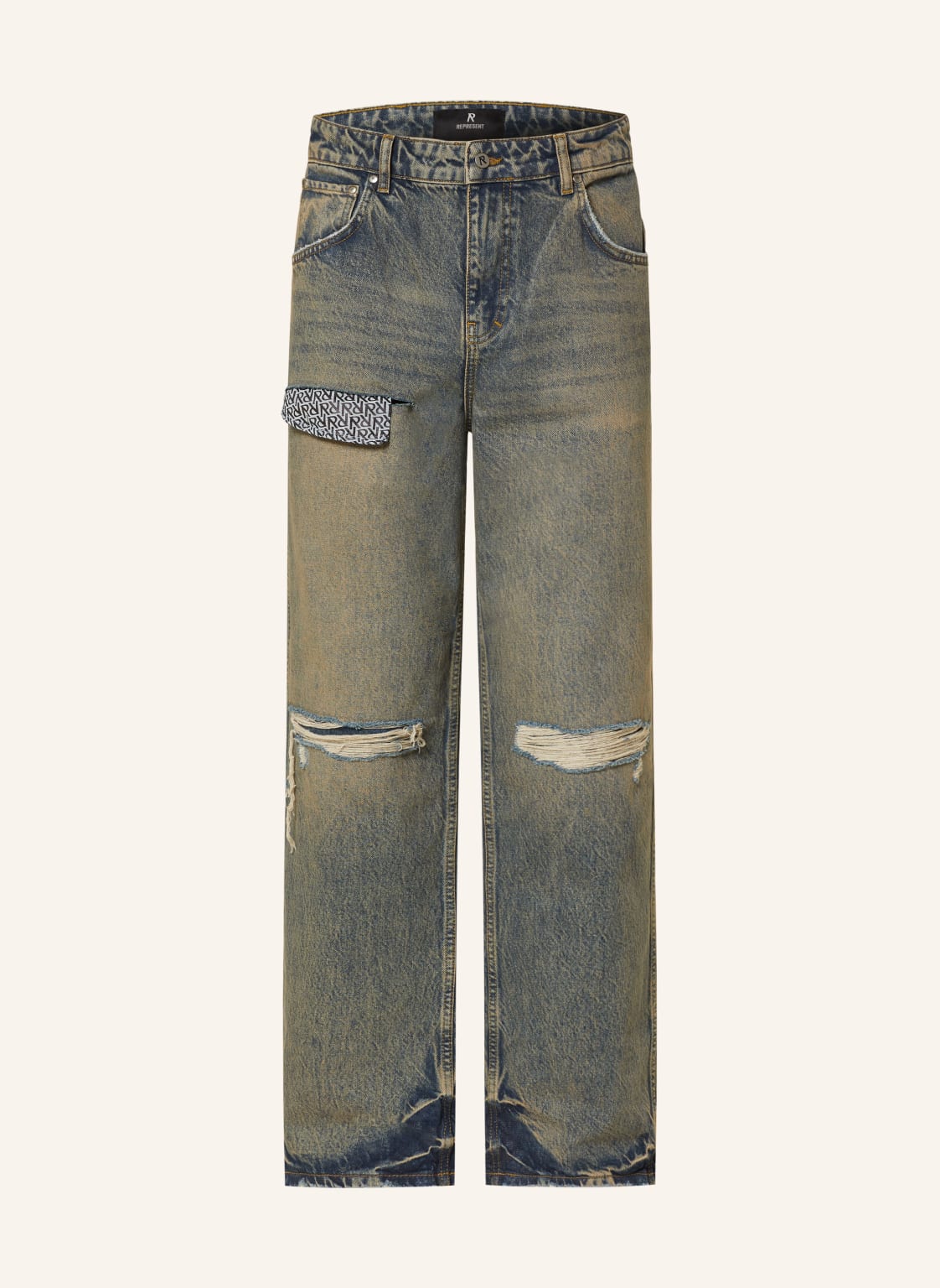 Represent Destroyed Jeans Straight Fit blau von REPRESENT