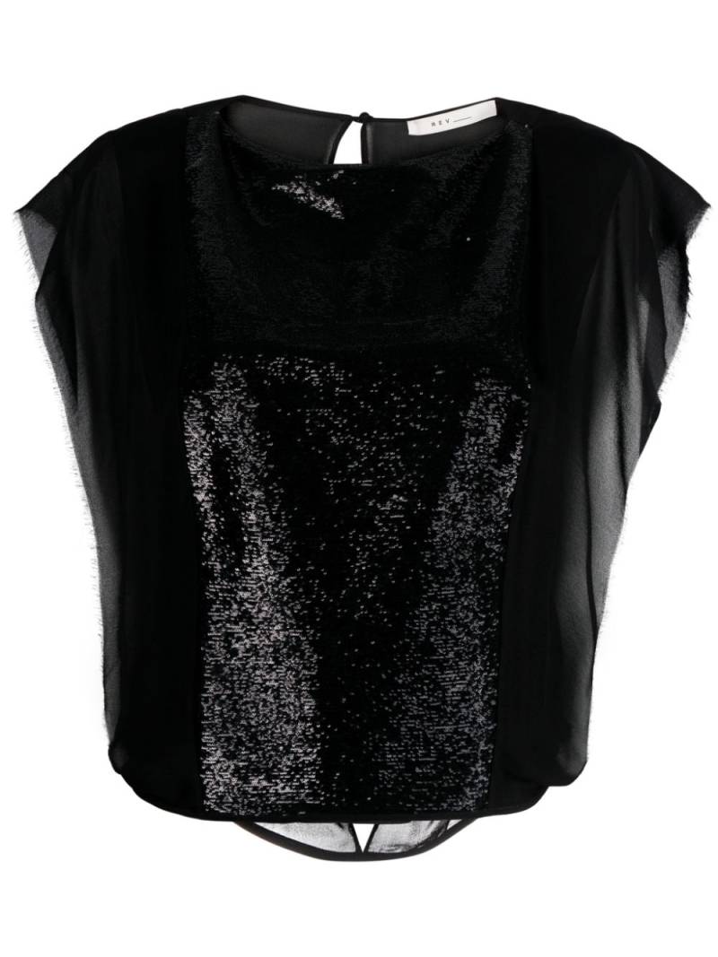 REV The Royston sequin-embellished top - Black von REV