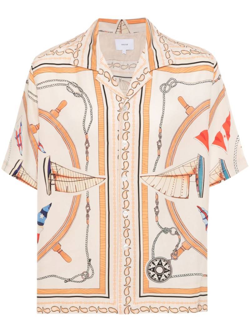 RHUDE Rhude Nautica silk shirt - Neutrals von RHUDE