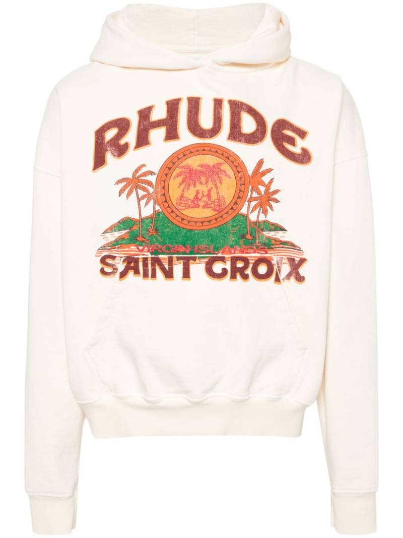 RHUDE St. Croix cotton hoodie - Neutrals von RHUDE