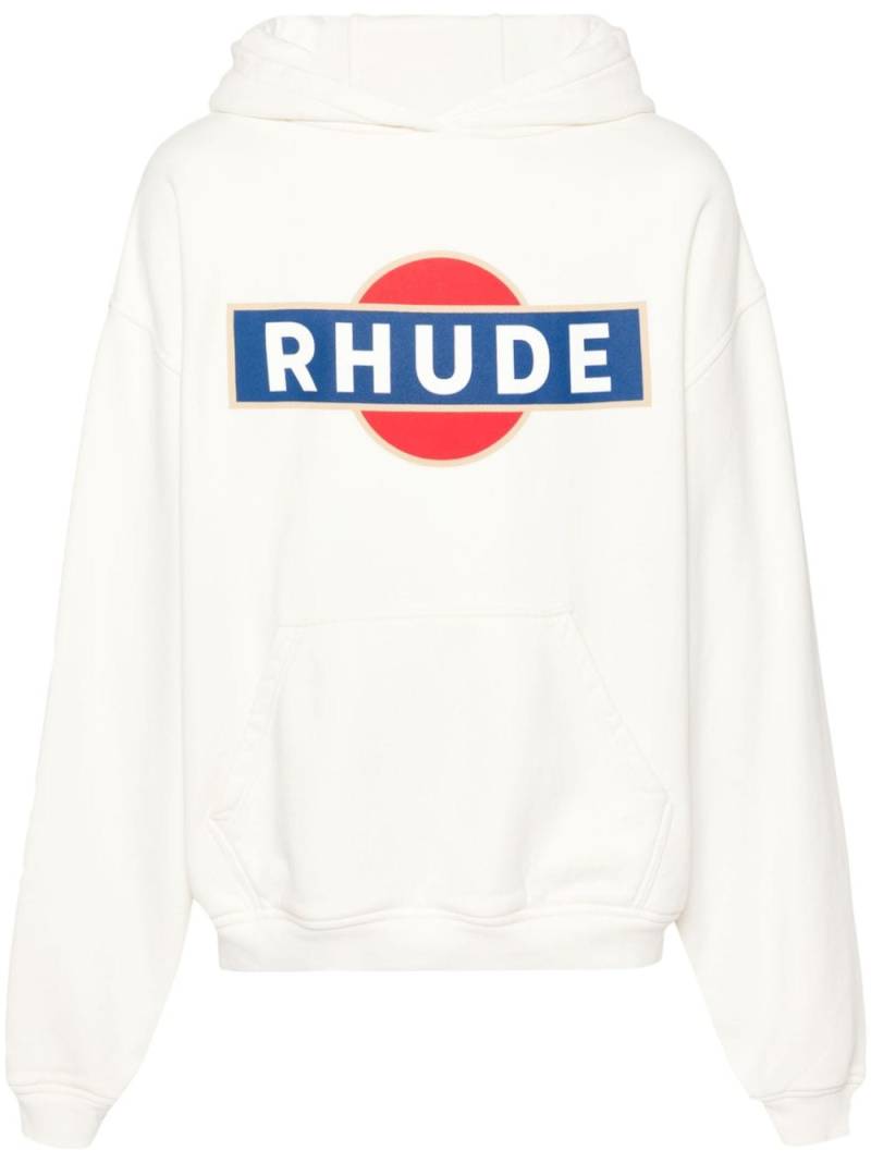 RHUDE Vintage Racer cotton hoodie - White von RHUDE