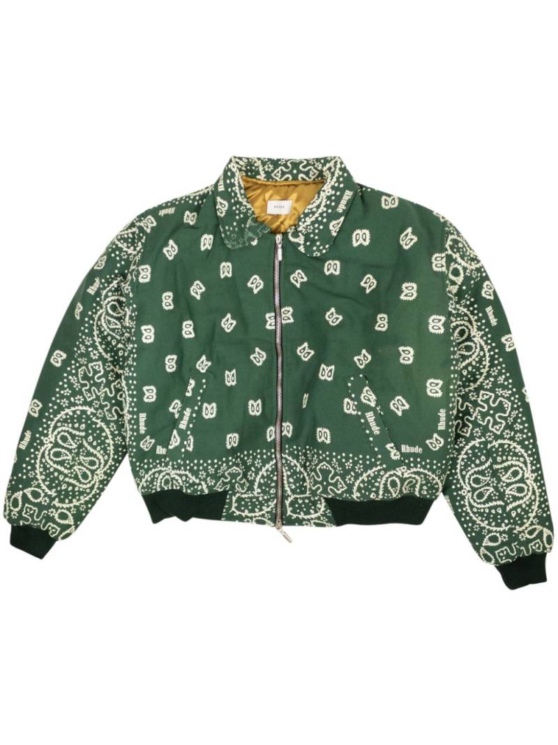 RHUDE bandana-print bomber jacket - Green von RHUDE