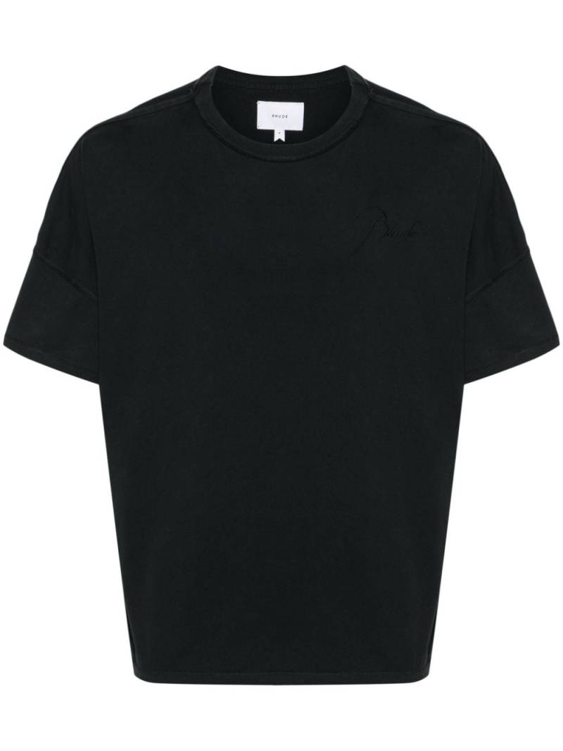 RHUDE logo-embroidered cotton T-shirt - Black von RHUDE