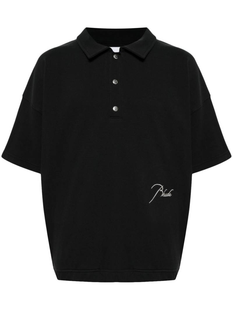 RHUDE logo-embroidered polo shirt - Black von RHUDE