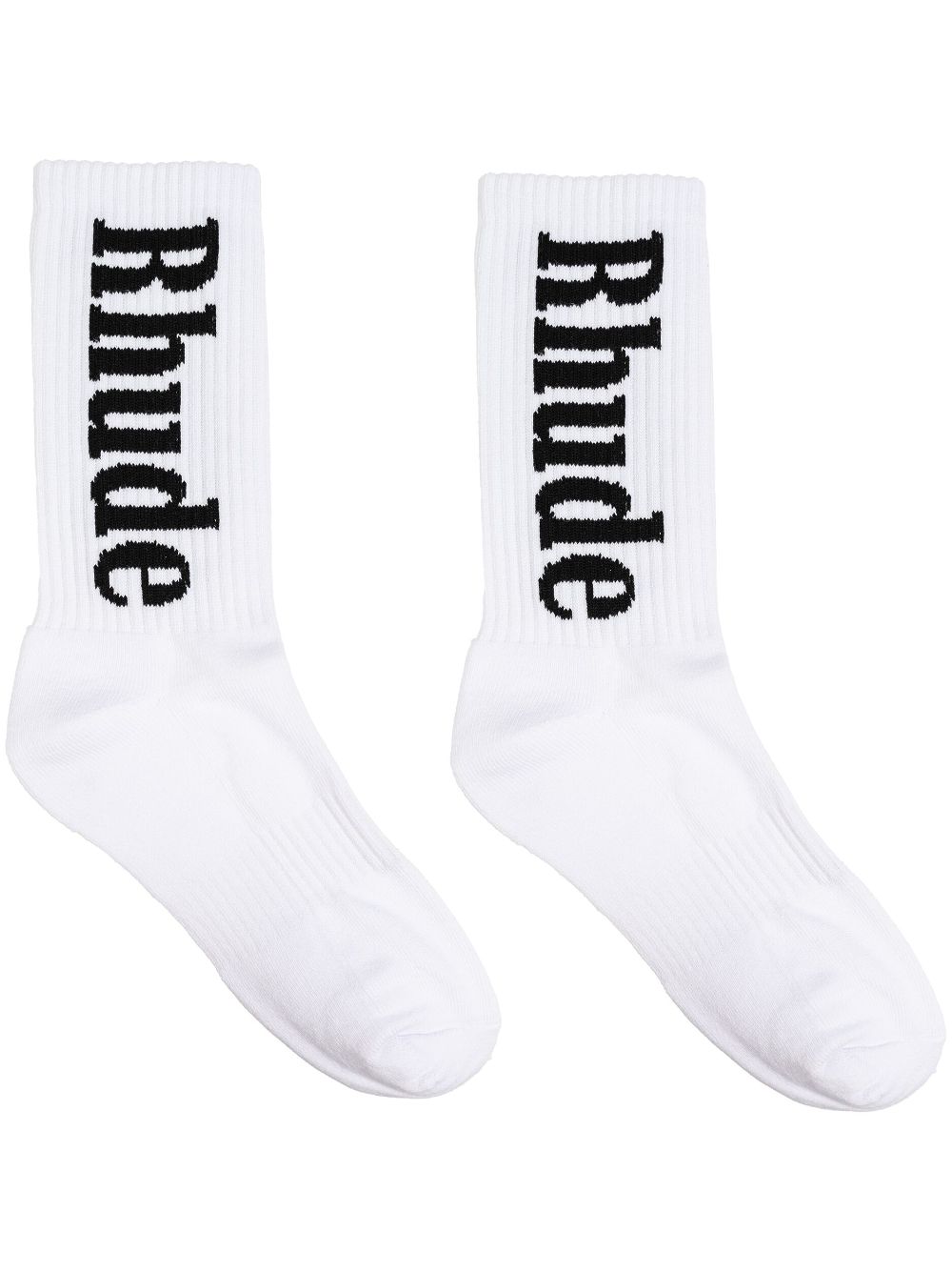 RHUDE logo-intarsia socks - White von RHUDE