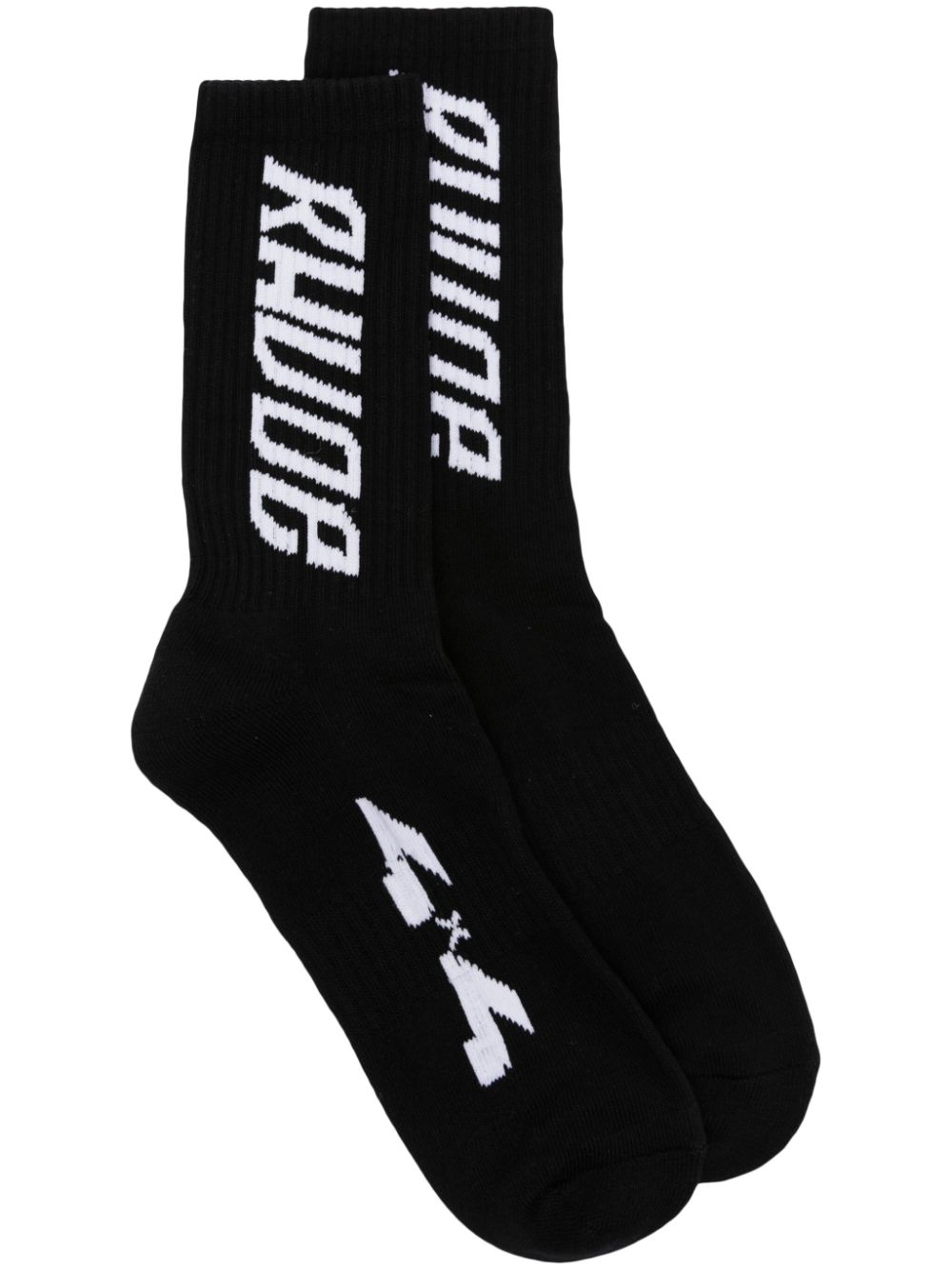 RHUDE logo-jacquard ankle socks - Black von RHUDE