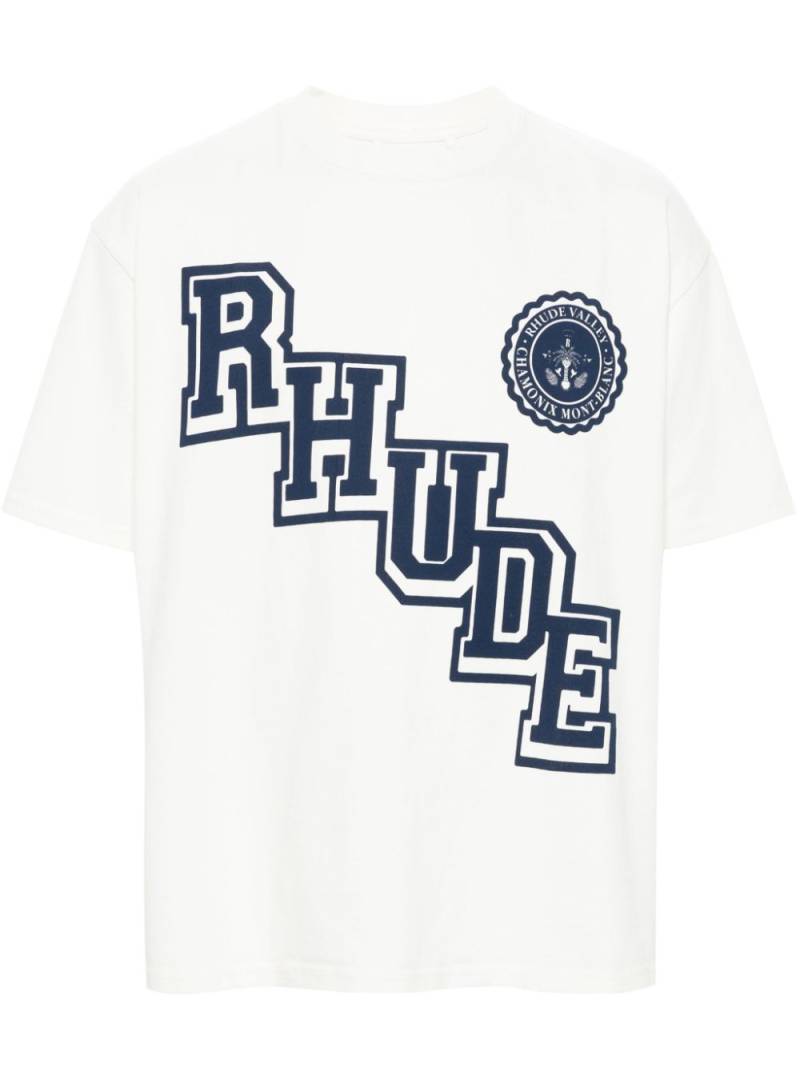 RHUDE logo-print cotton T-shirt - Neutrals von RHUDE