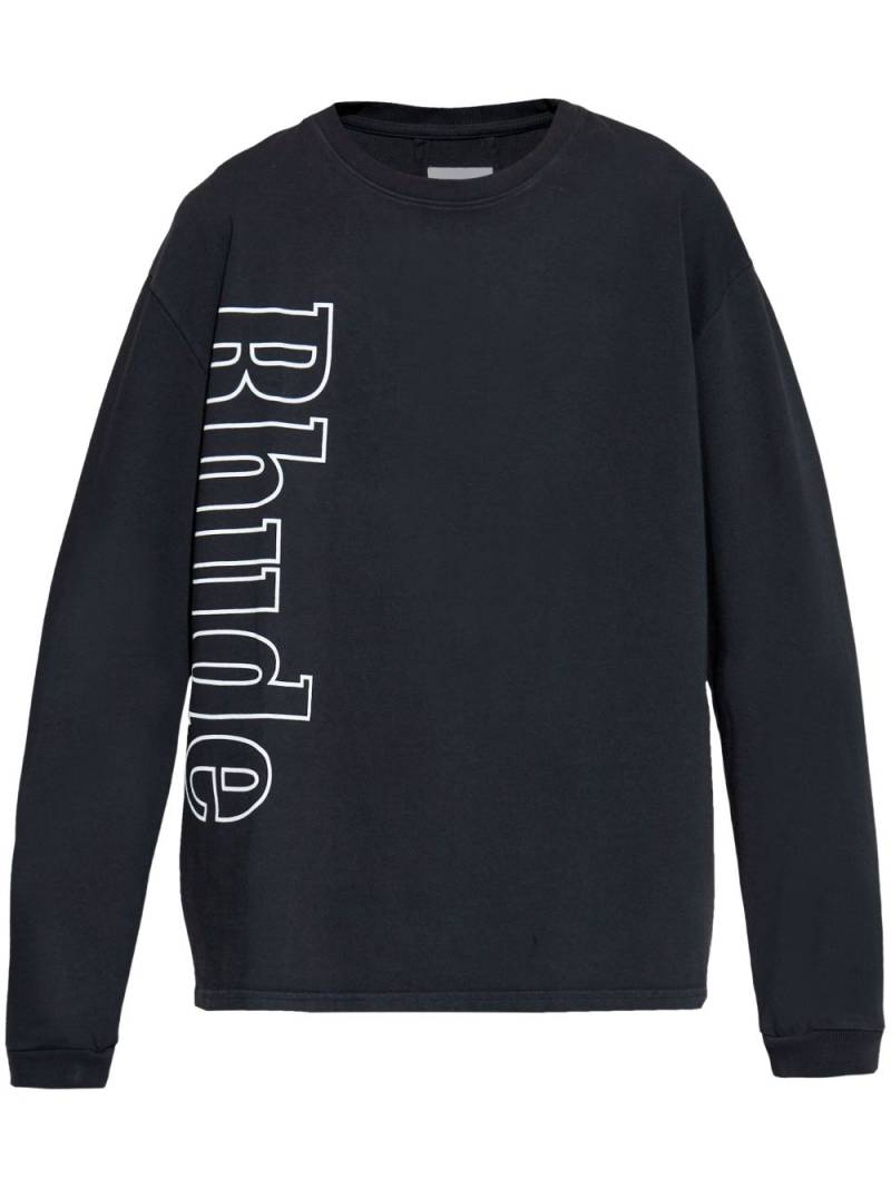 RHUDE logo-print cotton sweatshirt - Black von RHUDE