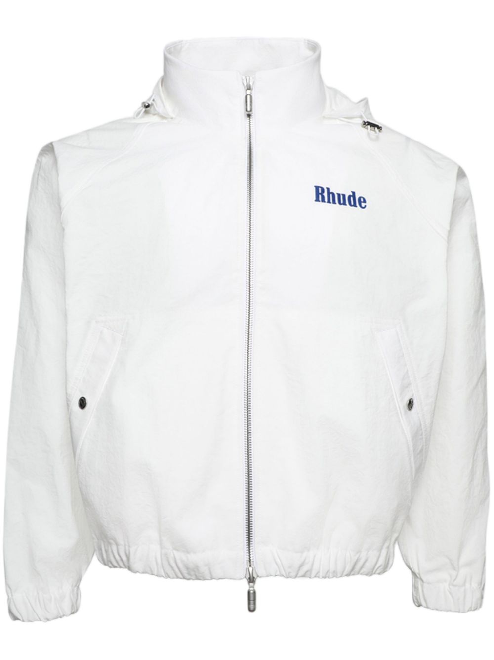 RHUDE logo-print hooded track jacket - White von RHUDE