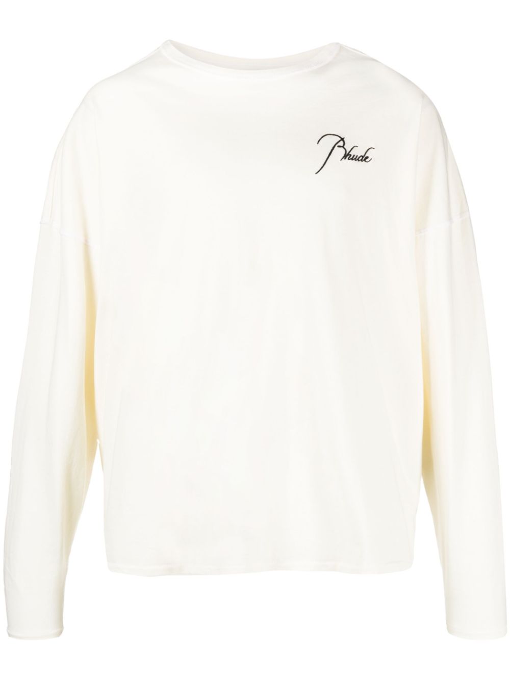 RHUDE logo-print long-sleeve cotton T-shirt - White von RHUDE