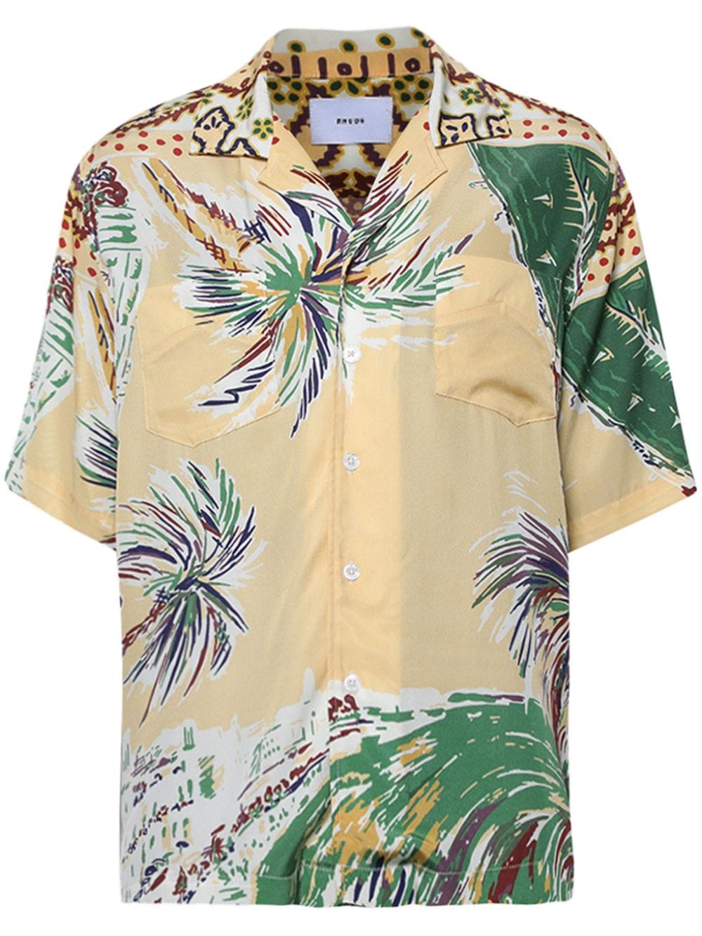 RHUDE palm-print silk shirt - Neutrals von RHUDE