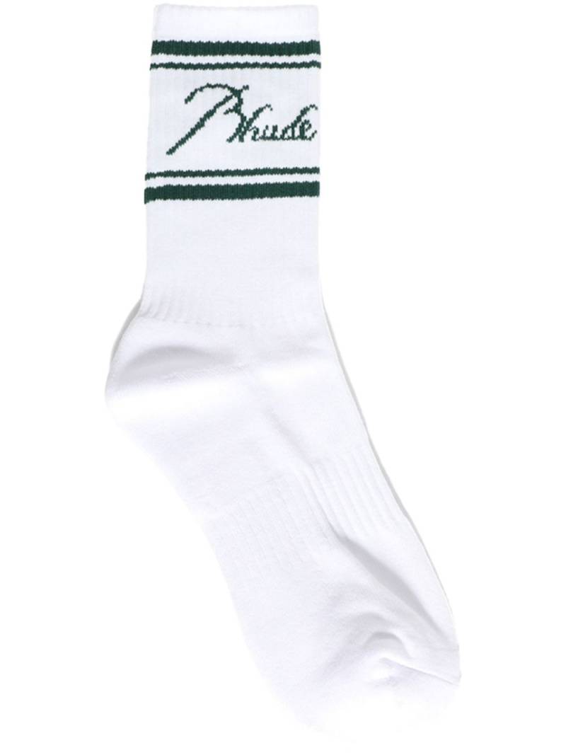 RHUDE script logo socks - White von RHUDE