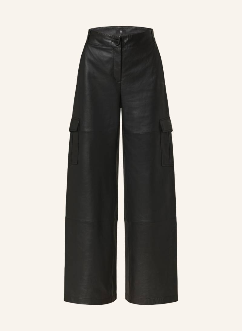 Riani Cargohose Aus Leder schwarz Riani Cargohose Aus Leder schwarz von RIANI