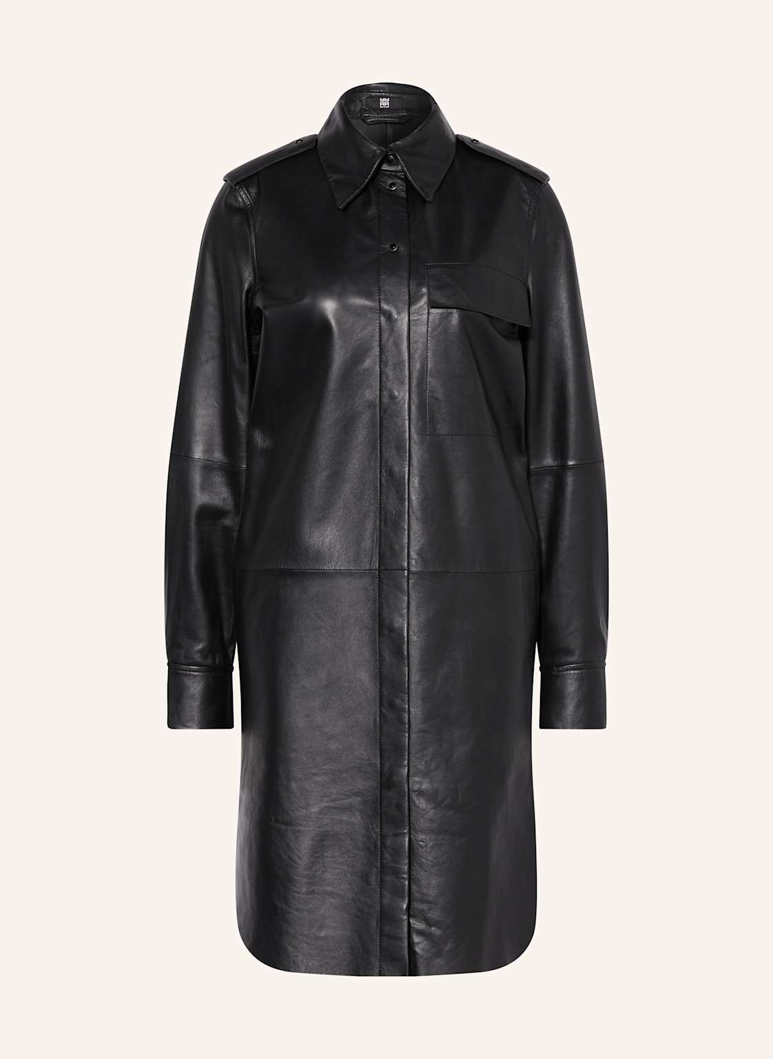 Riani Hemdblusenkleid Aus Leder schwarz Riani Hemdblusenkleid Aus Leder schwarz von RIANI