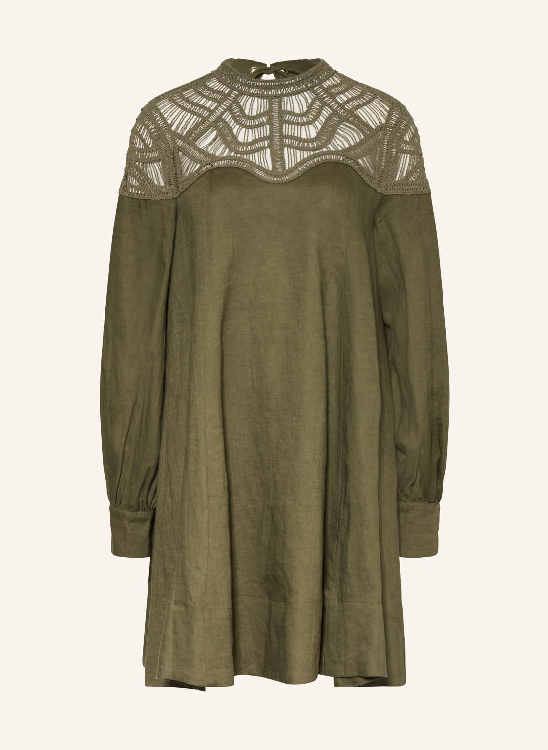 Riani Leinenkleid Mit Spitze gruen Riani Leinenkleid Mit Spitze gruen von RIANI