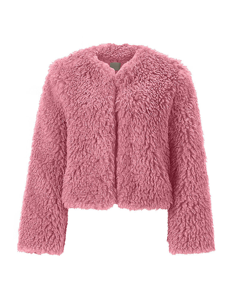 RICH & ROYAL Jacke in Felloptik Cropped Fit pink | M von RICH & ROYAL