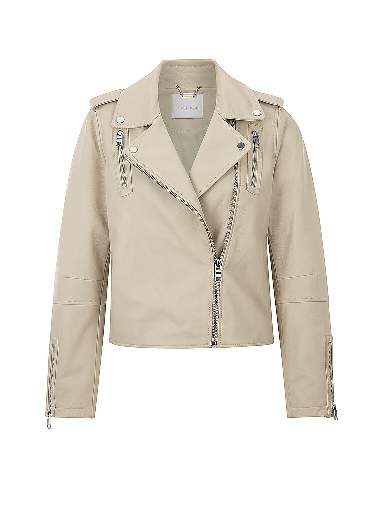 RICH & ROYAL Lederjacke beige | 34 von RICH & ROYAL